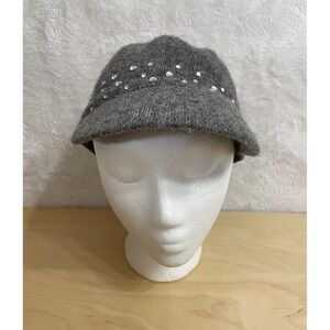 Joe Boxer Gray Knit Brim Hat Rhinestone Detail OSFM Kmart